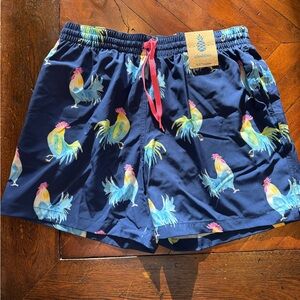 Chubbies Men’s Rooster Print Swim Shorts -Size L NWT